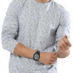 Men's Full Sleeve Henley Neck Cotton Blend T-Shirt