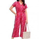 Women's Floral Print V-Neck Jumpsuit