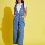 Women's V-Neck Full Sleeve Embellished Asymmetric Regular Length Polyester Jumpsuit
