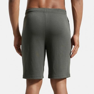 Men Super Combed Cotton Rich Straight Fit Shorts , deep olive