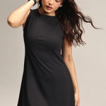 Womens Ultimate Dress, Fit & Flare Silhouette, Boat Neck Dress with Side Pocket, Soft Stretchy Everyday , Bliss Black