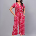 Women's Floral Print V-Neck Jumpsuit