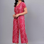Women's Floral Print V-Neck Jumpsuit